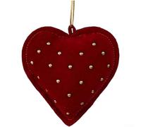 EXTRWORY Ornamento natalizio imbottito in cotone felpato, design a cuore e fiocco, leggero, decorazione da appendere per alberi, finestre, atmosfera di vacanza, verde scuro, rosso vino, 8-9,5 cm (B)