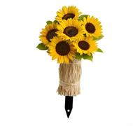 EXTRWORY Pali da giardino in metallo a forma di croce, impermeabili, ideali per tombe, cimiteri, cortili, decorazione per esterni, ricordo per i propri cari, resistenti alla ruggine (girasole)