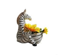 EXTRWORY Per Vaso Di Fiori Zebra Statua Resina 18X12x15 Cm Bianco Nero Per Giardino Cortile Outdoor Living