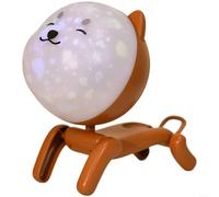 EXTRWORY Proiettori a forma di stella con cane robotico con rotazione a 360 e suono integrato, luce notturna portatile per camera da letto dei bambini, decorazione a soffitto bianca (marrone)