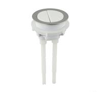 EXTRWORY Pulsante di scarico per WC a doppia valvola di scarico a pulsante di ricambio da 48 mm in acciaio inox bianco per serbatoio del bagno standard