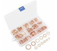 EXTRWORY Rame Crush Rondella Guarnizione Set M5-M22 150PCS Anello Piatto Anello Tenuta Assortimento Kit Alta Temperatura 1083C Buona Conducibilità per Pan Olio Acqua Carburante Sigillatura Idraulica