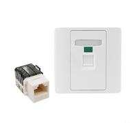 EXTRWORY Rete a doppia porta, pannello di formazione con modulo Cat6a a 90 gradi ignifugo resistente alle alte temperature, per ufficio domestico (A)
