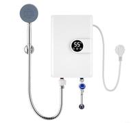 EXTRWORY Scaldabagno elettrico da 5500 W montato a parete con display LCD Serbatoio in acciaio inossidabile Attivazione a bassa pressione per bagno Doccia Cucina Uso