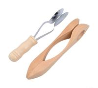EXTRWORY Set di 2 cucchiai musicali tradizionali, strumento a percussione manuale, in legno naturale, per principianti, feste, festival, spettacoli di vacanza