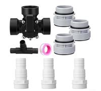 EXTRWORY Set di adattatori per tubi filtranti per piscina a 3 vie, con controllo del flusso regolabile per sistemi di pompaggio della piscina (nero)
