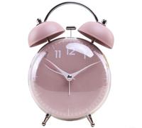 EXTRWORY Sveglia meccanica con campanello silenzioso, luce notturna a forma di tamburo, blu, per metallo, plastica, vetro, per studenti, camera da letto, ufficio (rosa)