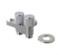 EXTRWORY Valvola angolare G1/2 pollici doppia uscita in lega di zinco grigio cromato valvola di ingresso bagno balcone cucina doccia WC (cromata)