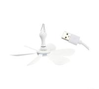 EXTRWORY Ventilatore da soffitto portatile con 6 porte USB, telecomando 4 modalità di vento, basso rumore, per tenda da campeggio all'aperto, uso interno, bianco, 165 x 70 mm (A)