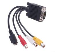 EXTRWORY VGA a S-Video e 3 per RCA femmina composito TV Out cavo convertitore con nucleo in rame per Home Theater 10 cm