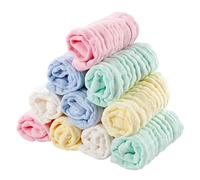 EXTSUD 10 Pezzi Asciugamani Bimbi in Mussola Cotone 25 * 25cm Panni Lavette Morbide Traspiranti per Neonati Mussoline 6 Strati di Garza Asciugamani Piccoli Assorbenti Multiuso per Viso Mano Corpo