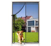 EXTSUD Zanzariera Magnetica Porta Finestra in Fibra di Vetro 110x220cm, Chiusura Automatica, Tende Antimosche Traspiranti Protezione da Insetti Zanzariere a Calamita per Casa Ufficio, Nero