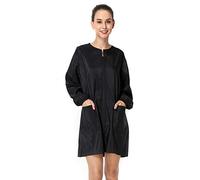 Exttlliy Camaleonte Tessuto Salone Smock Professionale Hair Stylist Giacca Impermeabile Taglio Capo Barbiere Grembiule (codice XL) (nero)