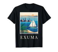 Exuma Bahamas, Arte da Viaggio Vintage retrò sulle Isole Tropicali Maglietta