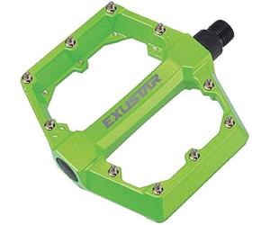 Exustar Pedali Ciclo Flat Alluminio Verde