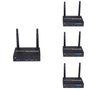 EXVIST Kit extender HDMI wireless con 3 ricevitori e uscita VGA, 1080P@60FPS, lunga portata 328 piedi, supporto IR, trasmettitore wireless HDMI/VGA per PC, laptop, PS4