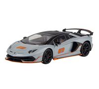 EXYFRUX Modello di Veicolo in Scala Lega Pressofusa 1:18 for Lamborghini Aventador SVJ Simulazione Modello di Auto Suono E Luce Mini Modello di Veicolo Collezione Presenta Modello finito(Chrome)