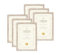 EXYGLO Cornice A4,Cornice in Colore Marrone Chiaro in PS,Cornice da Parete o Tavolo,Decorazione per Casa, Set di 6