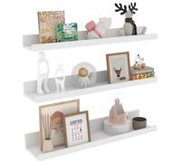 EXYGLO Mensola da Muro, Mensola Galleggiante Bianca, Salvaspazio per Camera da letto, Soggiorno, Bagno e Cucina,60 cm Set di 3