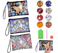 Exyvox Diamond Pittura Bambini, Regalo Ragazze 6 7 8 9 10 Anni, Kit Artigianale Bambini dai 6 Anni in su, 3 Pezzi Diamond Boys 6-10 Anni Borsa Cosmetica Fai Da Te Adulto, Colore Pelle Portamonete