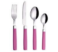 EXZACT 16 pezzi rosa set posate acciaio inox posate per 4 persone | Lavabile In Lavastoviglie Con Manici Ergonomici Colorati Per Una Tavola Moderna In Famiglia Ogni Giorno