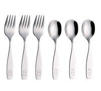 EXZACT Bambini Posate 6 pezzi in acciaio inox/posate bimbi, 3 x forchetta, 3 x Cucchiai Cena