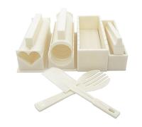 Exzact EX-SM10 Fare Kit per preparare Il Sushi 10 Pezzi/Stampo Riso - 5 uniche Forme per Stampo - Riso Rullo Muffa per la Cucina Fai da Te Facile da Usare/Cucina Giapponese Fai da Te a casa