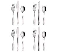 Exzact Posate per Bambini 12 Pezzi in Acciaio Inox - 4 x forchetta, 4 x coltelli, 4 x Cucchiai Cena