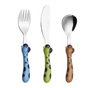 Exzact Posate per Bambini 3 Pezzi in Acciaio Inox/Posate Bimbi - 1 x Forchetta, 1 x Coltelli, 1 x Cucchiai Cena (Giraffa x 3)