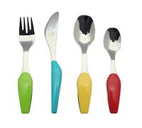 EXZACT Posate per Bambini 4 Pezzi in Acciaio Inox/Posate bimbi - 1 x Forchetta, 1 x Coltelli, 1 x Cucchiai Cena, 1 x Cucchiaino da tè