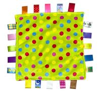 Eyand NO Crinkle suono Tag Copertina per bebè Comfort Coperta molle sveglia bambini dentizione giocattolo Neonato Regalo Regalo di compleanno (punto verde)