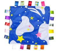 Eyands Coperta trapuntata con etichetta, nessun suono increspato, blu colorata, regalo per neonati