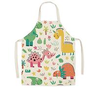 Eyands Grembiule da cucina per bambini - grembiule da cucina in lino con motivo carino, grembiule da cucina con pittura da giardinaggio