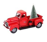 Eyccier 1pc Camion Rosso Natalizio con Albero di Natale Auto Vintage Albero di Natale Fattoria Arredamento per Camion Rosso fulcro del Tavolo di Natale per Il Regalo di Arredamento Natalizio