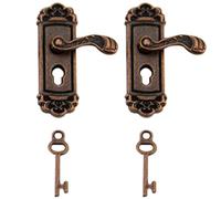 Eyccier 2 Pezzi Maniglia della Porta in Miniatura con Mini Tasto 1:12 Bambola Knocker knobs in Miniatura in Metallo per Accessori per Case Bambole Mini Accessori per mobili Bronzo