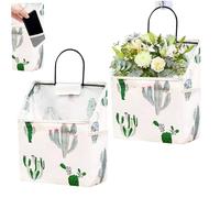 Eyccier Borsa di stoccaggio appeso a parete 2 pezzi organizzatore tascabile per appennata con tasca per la porta di stampa cactus per il dormitorio del bagno della cucina 14.96x9.06x4.33 in