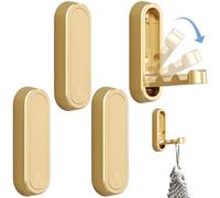 Eyccier Ganci pieghevoli 4pcs pesanti ganci per pareti impermeabili per la lega di zinco Rust Rust Solid Case camera da letto per una sciarpa a chiave per borsetta, oro.