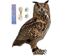 Eyccier Owl Scarecrow 2D Realistico 12 INFROPROVER PP Decoia a Tracolla con Campana, Corda di Lino e Nastro per spaventare Gli Uccelli ..