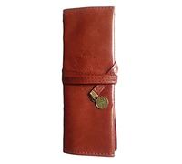 Eyccier Penna per sacca a matita in pelle vintage 21x8 cm Roll up Case Retrò di cartoleria per ufficio scolastico