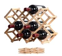 Eyccier Portabottiglie in legno Portali pieghevoli per 10 bottiglie Giacchette moderne a livello indipendente Stuffa di supporto per supporto per bottiglia robusto per armadio da tavolo