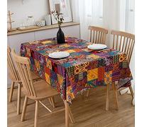 EYCFSJ Tovaglia Decorativa Tovaglia In Cotone E Lino Bohemien Da 1 Pezzo Puzzle A Colori Rettangolo Tovaglia Stampata Tovaglia Da Comodino Copritavolo 140X220 Cm
