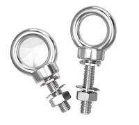 Eye Bolts,Shoulder Ring Bolt,2pcs M3 M4 M5 M6 M8 M10 M12 Extended Long Stainless Steel 304 Metric Thread Lifting Eye-bolt Screw With Nut And Washer(M6x90mm)
