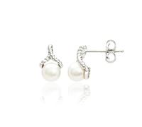 Eye Candy 2VNAECJER0055 - Orecchini da donna in argento sterling 925 rodiato, con perle 6 mm, Eine Größe, Argento sterling, Nessuna pietra preziosa