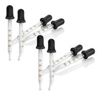 Eye Dropper - Confezione da 8, con contagocce in vetro calibrate a punta dritta e piegate per oli essenziali | Contagocce per pipette per una dose e una misurazione accurata e facile (capacità 1mL)