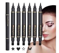 Eye Liner Stamp, 6 x Maker Stamps Set, Doppio Headed Waterproof Eyeliner Tool, Easy Winged Eye Makeup Pen, for Daily Use, Travel, Incontri, Stage Performance