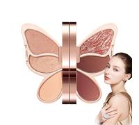 Eye Makeup Palette, 6 Color Eyeshadow Palette, Unique Shape Eyeshadow, Long-Lasting Glitter Matte Eyeshadow, Pigmented Eye Palette, Natural Look Eye Makeup, Glitter Matte Eyeshadow Palette
