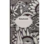 Eye of the Beholder Black and White Geometric Pattern Notebook: Trippy Abstract Line Art Journal for Writing, School, Work or Creative Notes (6x9 Lined Pages)
