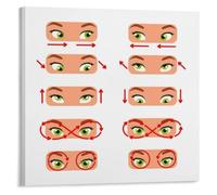 Eye Relaxation Poster Eyesight Exercise Guide Digital Strain | Easy to follow eye exercise poster for home or office(Framed,12x18inch(30x45cm))