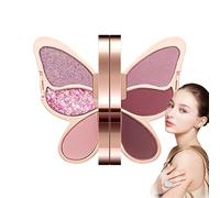 Eye Shadow Palette, 6 Colors Makeup Eyeshadow, Waterproof Eye Shadow, Matte Shimmer Makeup, Glitter Highly Pigmented Colorful Eye Cosmetic, Long-lasting Eye Makeup Palette, for Natural Look