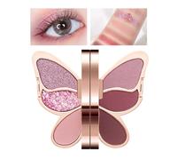 Eye Shadow Palette with 6 Highly Pigmented Colors, Waterproof Matte and Shimmer Glitter Eyeshadow Makeup for Women Girls, Long-Lasting Cosmetic Kit for Daily & Party Looks